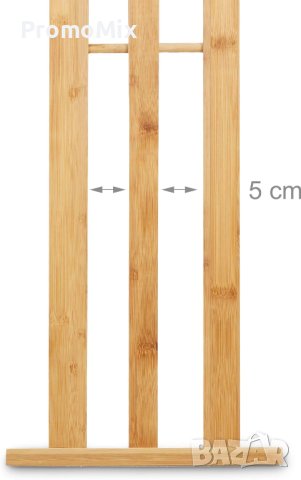 Бамбукова поставка за кърпи Relaxdays 10020308 3 ръмена свободно стояща, снимка 8 - Други стоки за дома - 44197036