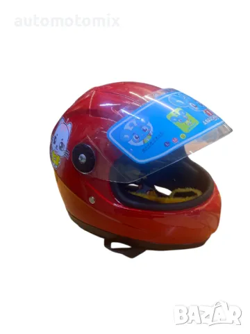 Детска каска за мотор, Каска за дете 6-10години,Червена - 124, снимка 2 - Аксесоари и консумативи - 50409172