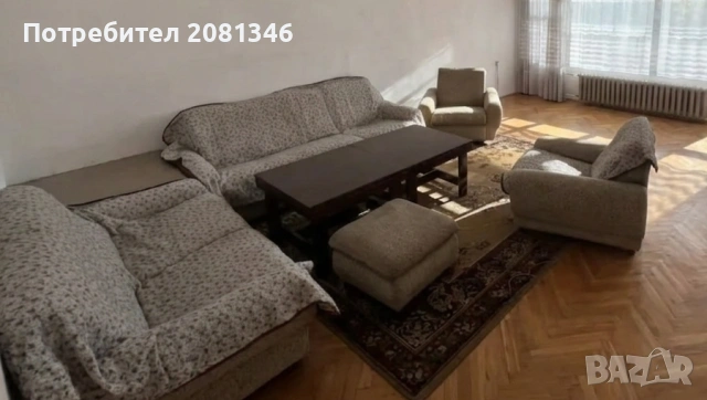 Запазена холна гарнитура с 2 фотьойла и табуретка