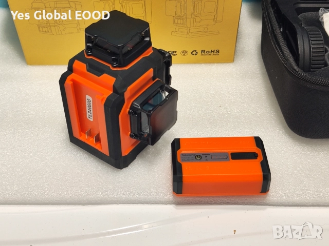 TakamineTech 3D зелен лазерен нивелир 12 линии с дистанционно, снимка 13 - Измервателни инструменти - 52332459