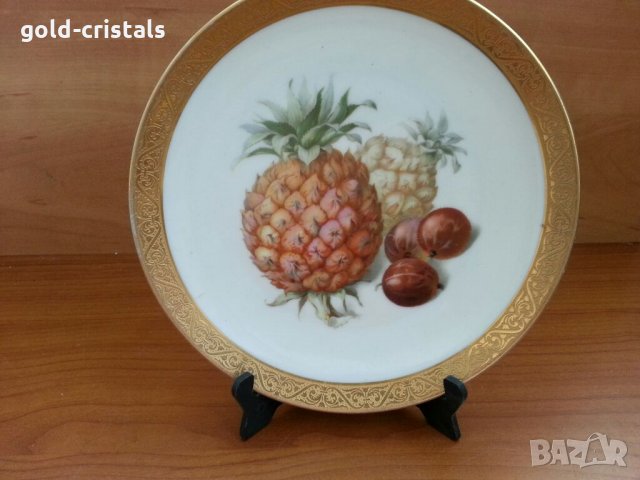 порцеланова чиния с позлата бавария