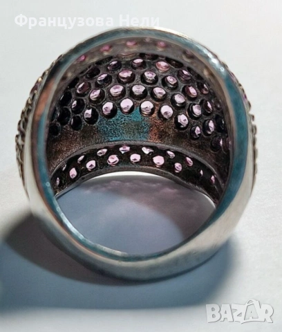 Стар сребърен пръстен със Сапфири, снимка 3 - Пръстени - 54288658