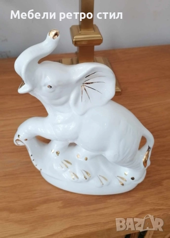 Красива и изящна фигура на слон с фини златисти орнаменти., снимка 6 - Антикварни и старинни предмети - 51823121