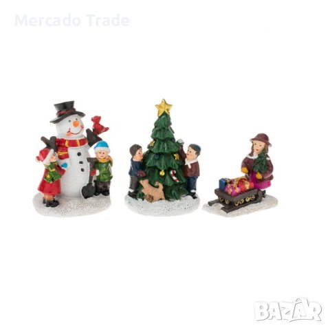 Коледни фигурки Mercado Trade, За украса, 3бр, Деца