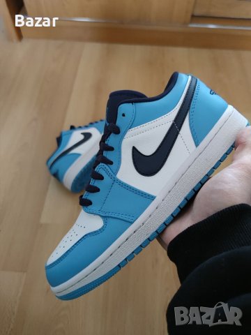 Nike Air Jordan 1 Low UNC Blue Нови Оригинални Обувки Маратонки Размер 42 Номер Кецове Снукърси Сини, снимка 9 - Маратонки - 39339513