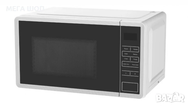 Микровълнова фурна, 700W, 20л., 5 степени на мощност, LED дисплей, Бял, снимка 2 - Микровълнови - 50604607