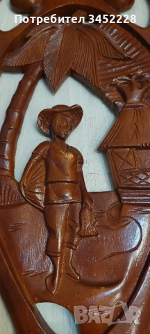 дърворезба пано за ценители 56см , снимка 3 - Пана - 52297813
