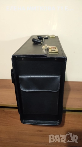 Голям кожен бизнес куфар подсилена конструкция, снимка 3 - Куфари - 52002893