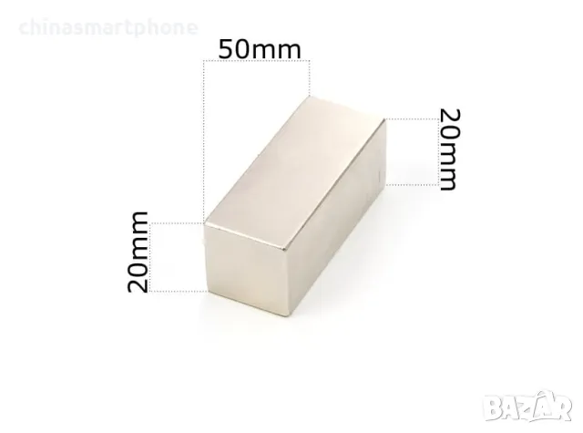 Неодимов магнит 50x20x20mm МАГНИТ неодимов N52, magnit, снимка 1