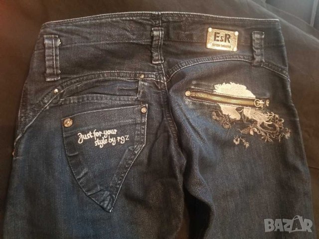 Сини дънки с бродерия , снимка 2 - Дънки - 30722936