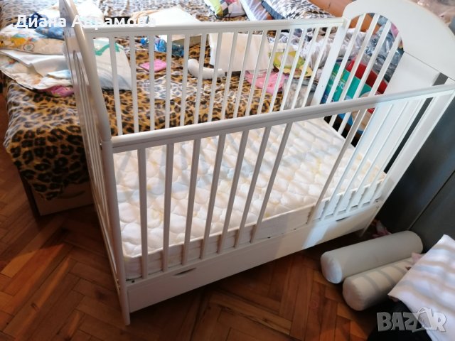 Бяло детско легло плюс нов матрак, снимка 3 - Бебешки легла и матраци - 36813431
