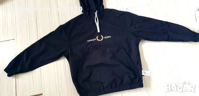 Fred Perry Embroidered Overhead Shell Jacket Half Zip Mens Size M НОВО! ОРИГИНАЛ! Мъжкo Анорак Яке !, снимка 5 - Якета - 53716299
