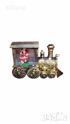 Коледна декорация - светещ ретро влак със снежинки, снимка 4 - Декорация за дома - 52441016