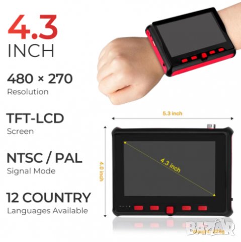 6-в-1 4.3" 4K ULTRA HD PAL/NTSC DC12V/USB/5V RS485 PTZ UTP Тест Монитор 8MPx TVI/AHD/CVI/CVBS Камери, снимка 8 - Комплекти за видеонаблюдение - 35137271