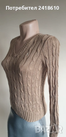 POLO Ralph Lauren Cable Pima Cotton  V - Neck Size XS НОВО! ОРИГИНАЛ! Дамски Пуловер!, снимка 2 - Блузи с дълъг ръкав и пуловери - 53024227