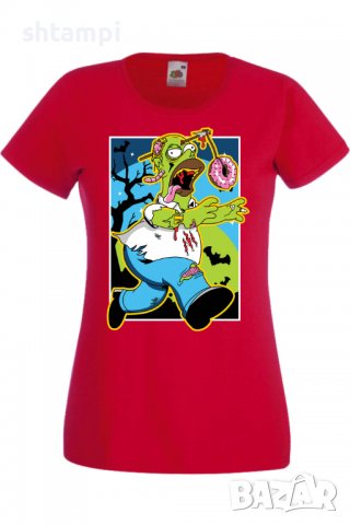 Дамска тениска The Simpsons Homer Simpson 01,Halloween,Хелоуин,Празник,Забавление,Изненада,Обичаи,, снимка 3 - Тениски - 38149438
