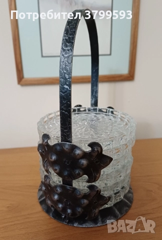 6 кристални подложки за чаши