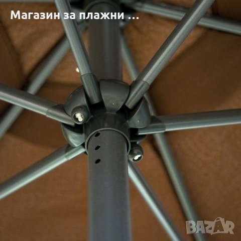 Градински чадър диаметър 2.6 метра механизъм за отваряне и затваряне, снимка 3 - Градински мебели, декорация  - 29360885