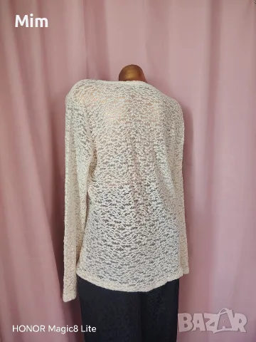 XL Черен сатенен панталон, 2/3XL Бяла дантелена блуза, 2XL дантелена блуза в екрю, снимка 8 - Блузи с дълъг ръкав и пуловери - 56170976