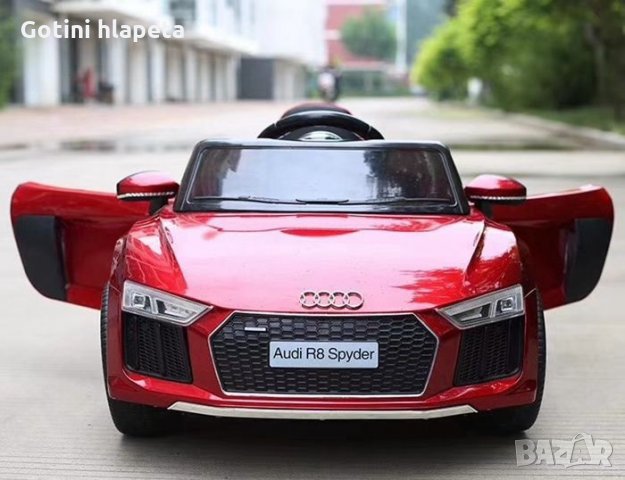 Акумулаторна кола Audi R8 Spyder 12V с меки гуми с Кожена седалка,MP3, Металик , снимка 2 - Детски велосипеди, триколки и коли - 31642289