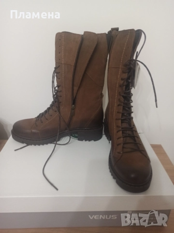 Боти естествена кожа набук 38 номер, снимка 4 - Дамски боти - 52512573