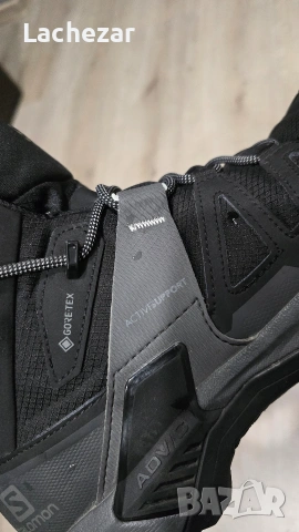Мъжки туристически обувки Salomon Gore-tex Ultra 4 Mid Gtx - black/magnet/pearl blue, снимка 4 - Спортни обувки - 53113439