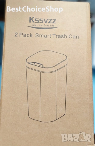 2 броя сензорни кошчета с капак 10L електрически. Тесни водоустойчиви за дом и офис, снимка 2 - Други - 53067961