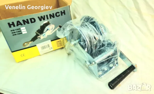 Ръчна лебедка с манивела и блокаж, товароподемност 450кг, въже-7м, снимка 2 - Други инструменти - 48937041