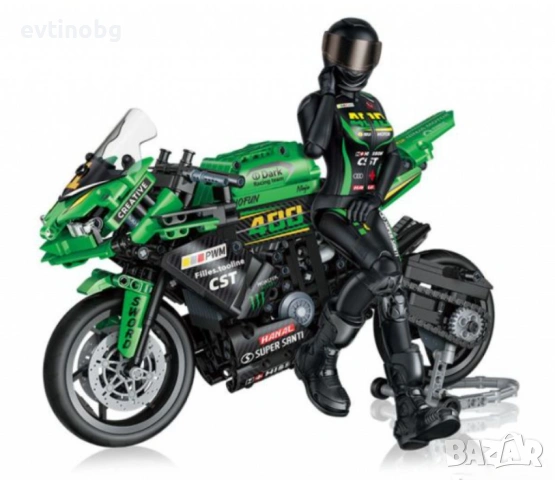 Яростен мотоциклет - Голям конструктор с 908 части и фигура, снимка 5 - Конструктори - 54066984