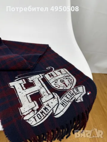 Шал с принт „Plaid“ от Tommy Hilfiger, от вълна, снимка 3 - Шалове - 56120710