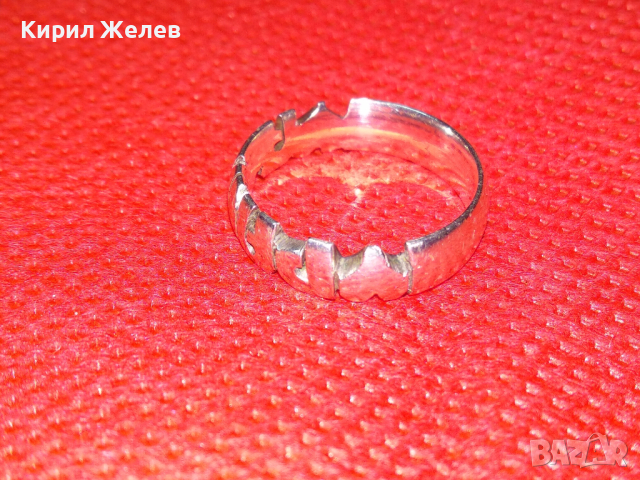 ИЗЯЩЕН СРЕБЪРЕН АРТ ПРЪСТЕН с ЛАТИНСКИ БУКВИ и СЪРЧИЦА СРЕБРО 925 РЪЧНА ФИНА ИЗРАБОТКА 43759, снимка 10 - Пръстени - 44610515