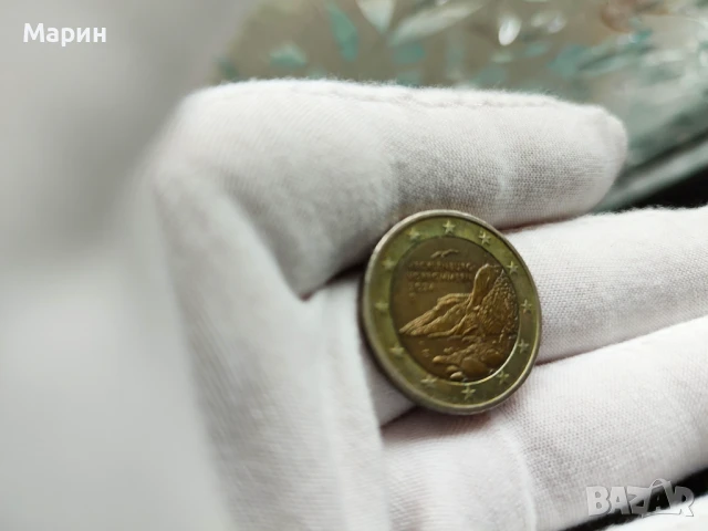 Уникална 2 Евро монета с мистериозно оцветяване – Колекционерска рядкост!, снимка 2 - Нумизматика и бонистика - 51150817