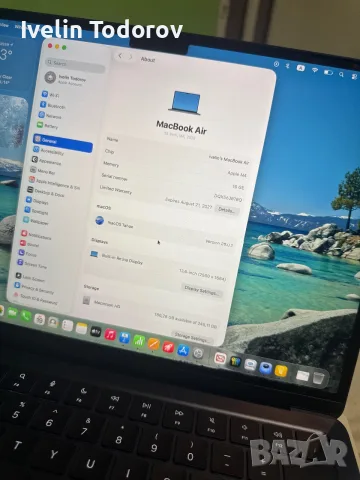 Продавам чисто нов!!Macbook air 13 M4 , снимка 3 - Лаптопи за дома - 56144107
