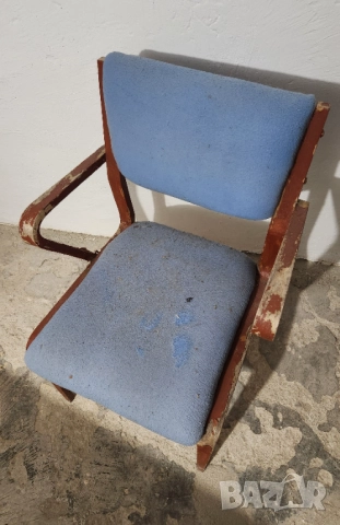 Ретро дървен стол с подлакътници за реставрация, снимка 3 - Столове - 52665017