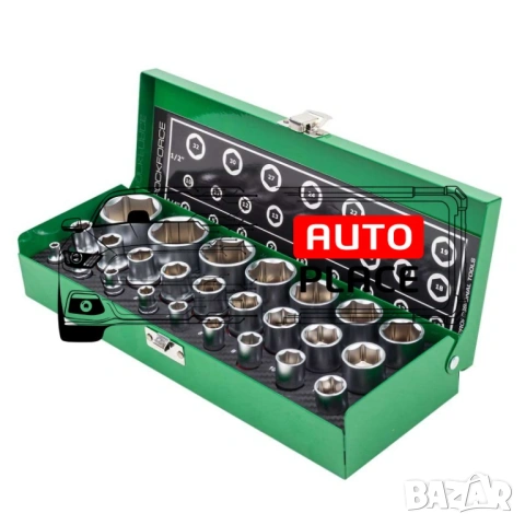 Комплект вложки 25 части 1/4″ и 1/2″ ROCKFORCE, снимка 2 - Други инструменти - 53885433