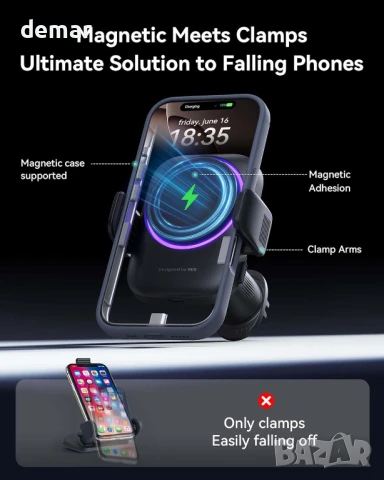 INIU Qi2 магнитно безжично зарядно за кола [15W, розово], RGB, снимка 3 - Аксесоари и консумативи - 51317481