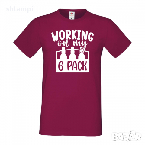 Мъжка тениска Working On My 6 pack 1,Бира,Бирфест,Beerfest,Подарък,Изненада,Рожден Ден, снимка 11 - Тениски - 36389463