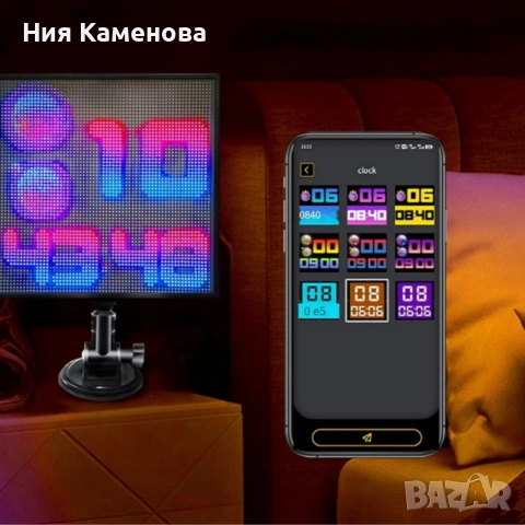 Интелигентен LED екран 32×32 за заден прозорец на автомобил – Модел Pixel RGB с Bluetooth управление, снимка 6 - Аксесоари и консумативи - 53151093