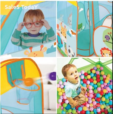 Детски кът, палатка с басейн с топки, Fisher Price, снимка 3 - Играчки за стая - 42921498