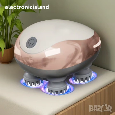 Умен масажор за глава - Акумулаторен уред за масаж на скалпа - за релаксация и на домашен любимец, снимка 9 - Други стоки за дома - 54032059