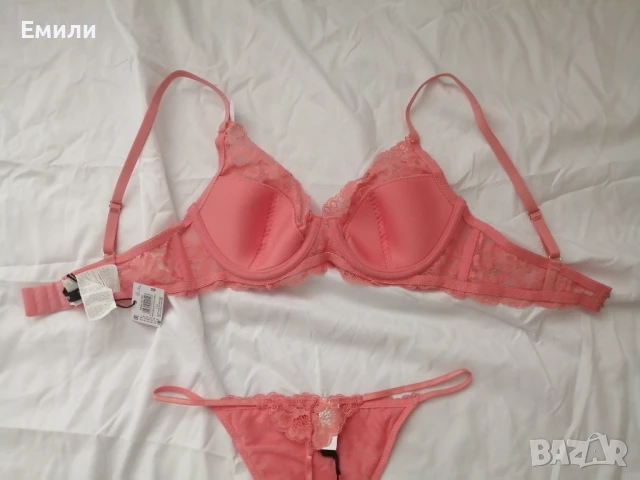 Нов комплект дантелен сутиен 75 C и прашки р-р M, снимка 14 - Бельо - 51048085