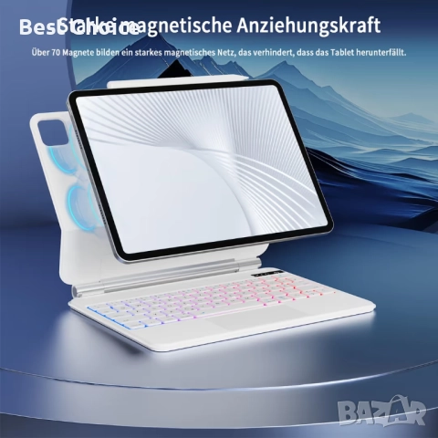 Калъф+клавиатура ESR за iPad Air 11 инча Pro 11/Air 6/5/4, магнитна стойка, снимка 2 - Калъфи, кейсове - 52906677