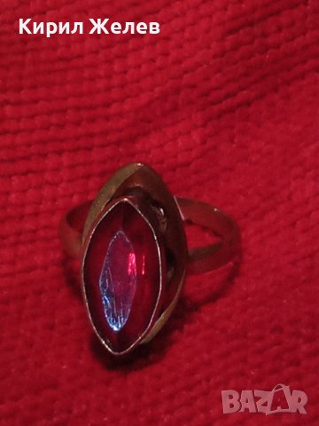 СТАР МЕДЕН ПОЗЛАТЕН ПРЪСТЕН с ЮВЕЛИРНО ФАСЕТИРАН ГРАНАТ АРТ ДЕКО УНИКАТ МАЙСТОРСКИ 21657, снимка 18 - Антикварни и старинни предмети - 32552903