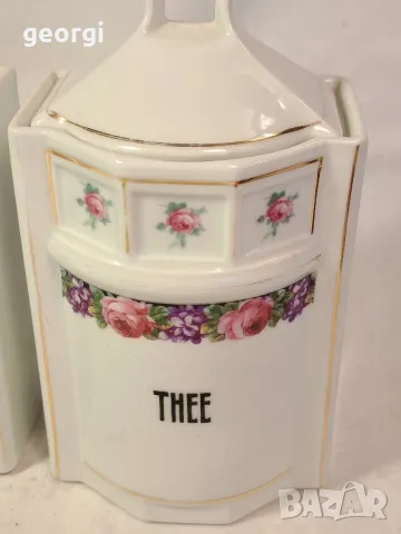 порцеланови буркани за чай и захар 21/5, снимка 2 - Аксесоари за кухня - 49216918