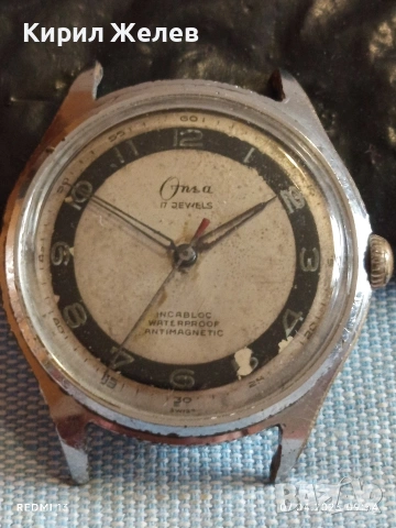 Стар механичен часовник ONSA ANTI-MAGNETIC SWISS рядък за КОЛЕКЦИЯ 54319, снимка 5 - Антикварни и старинни предмети - 54118474