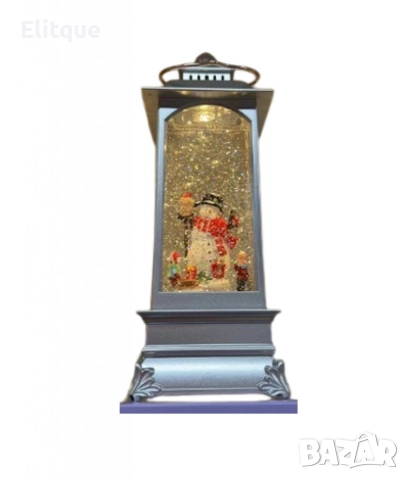 Коледна декоративна лампа със снежен човек в сребристо, снимка 3 - Декорация за дома - 52840905