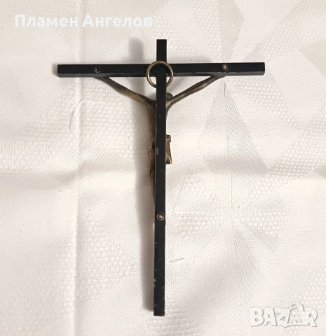 Антикварно бронзово Разпятие-Стара занаятчийска изработка. , снимка 3 - Антикварни и старинни предмети - 54324278
