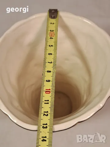 винтидж порцеланова ваза с цветя и позлата 6/1, снимка 7 - Вази - 49279021