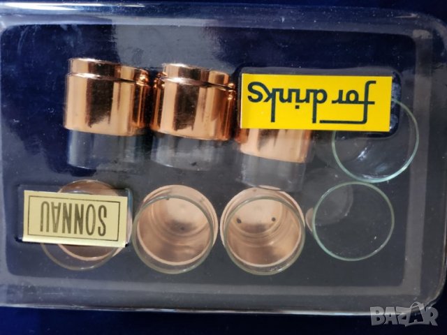Комплект 6+2 немски чашки за шотове с подложка (подстакан), нови, неползвани, снимка 4 - Чаши - 39038526
