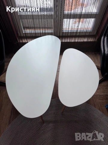 Масички за кафе LEJRE бели/натурален дъб , снимка 2 - Маси - 53122543